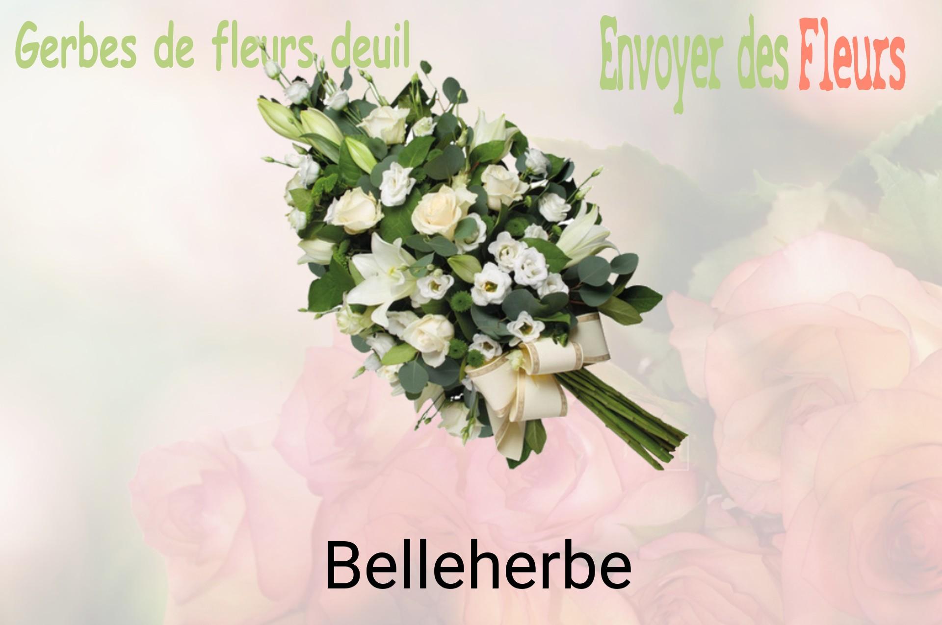 Gerbe de fleurs de deuil livrée à Belleherbe